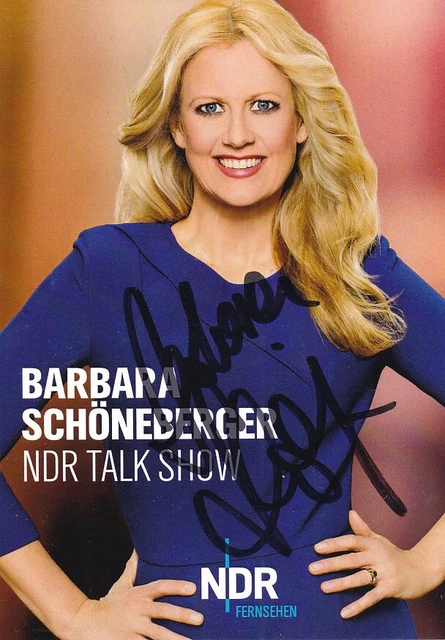 Dt Tv Moderator Hans 6 Buchstaben BARBARA SCHÖNEBERGER - dt. TV-Moderatorin, NDR, Original-Autogramm! EUR