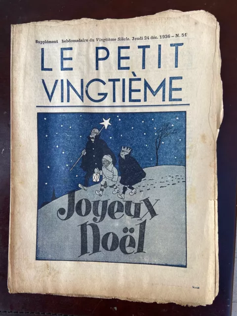 Tintin - Petit Vingtième- n°51 du 24/12/1936 ( COUVERTURE NOËL 1936) TBE!!!