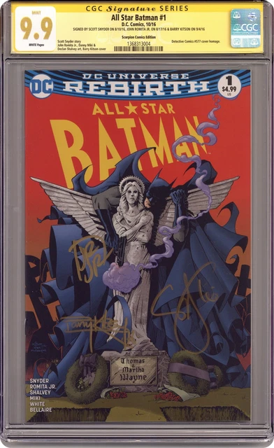 All Star Batman #1 Kitson Scorpion CGC 9.9 SS Snyder/Romita Jr./Kitson 2016