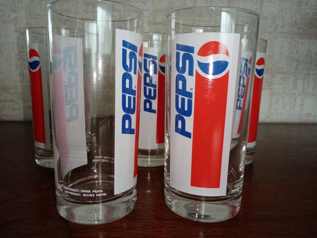 6 verres PEPSI des années 1990 - collection tumbler