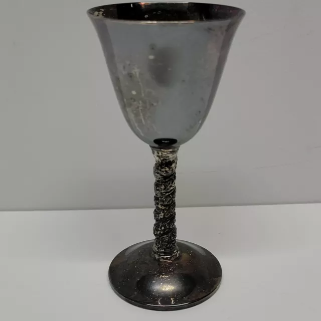 Vintage Plator Spain Silver Plated Wine Goblets Beautifully Detailed! 4 oz.