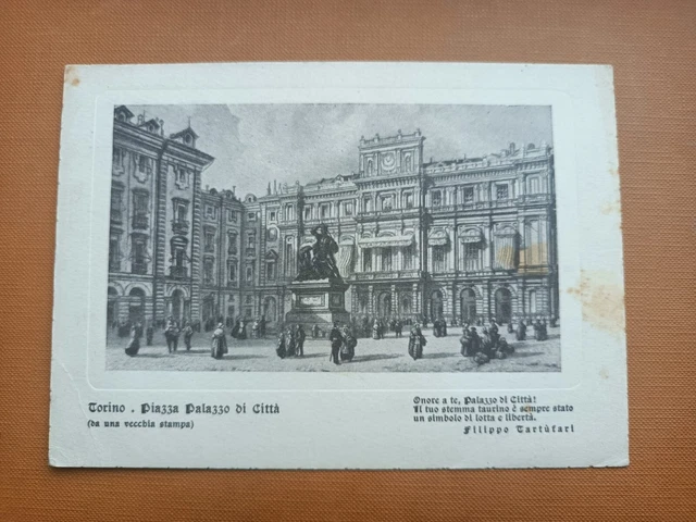 Cartolina Torino Piazza Palazzo Di Citta' Spedita A Ge Pegli Francobollo 20 1952
