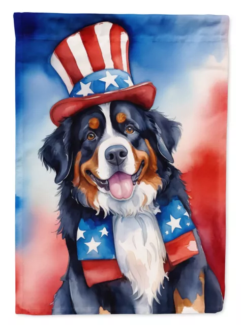 Bernese Mountain Dog Patriotic American Flag Canvas House Size DAC5658CHF