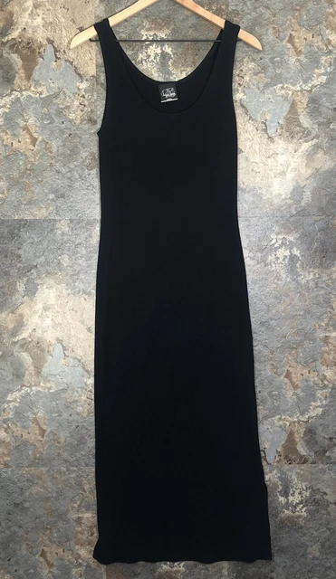 Luna Luz Sleeveless Dress Womens Small S Black Sheath Maxi Dress Morage