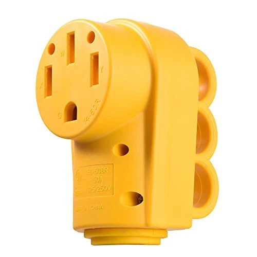 Snowy Fox RV 50 Amp Female Replacement Plug Heavy Duty Receptacle Plug with E...