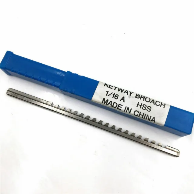1/16" Inch Push A Type HSS Size CNC Metalworking Cutting Tool Keyway Broach