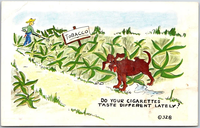 does your tobacco taste different lately Do Cigarettes Lately? Humor Post Card 9 Humorous postcards 1950s -