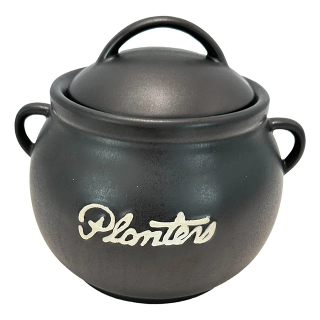 Planters Peanuts Brown Cauldron Lidded Container Storage Display