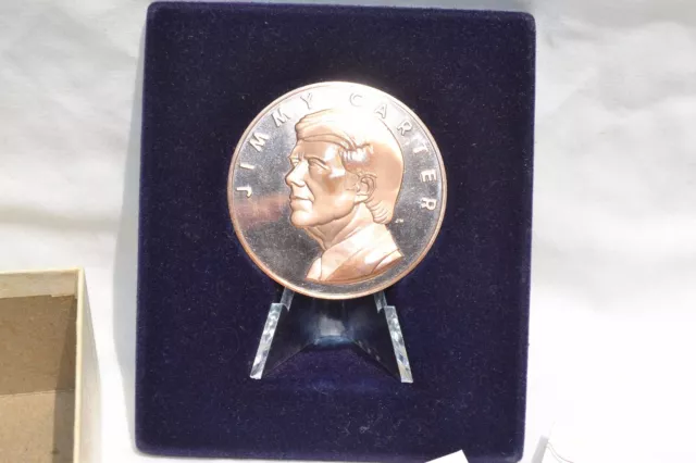 Franklin Mint Official 1977 Inaugural Solid Bronze Medal - Jimmy Carter