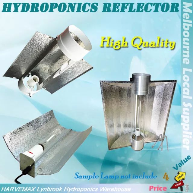 Hydroponic Grow Light Reflector Aluminium Shade Large Hood Cool Tube Fit HPS MH