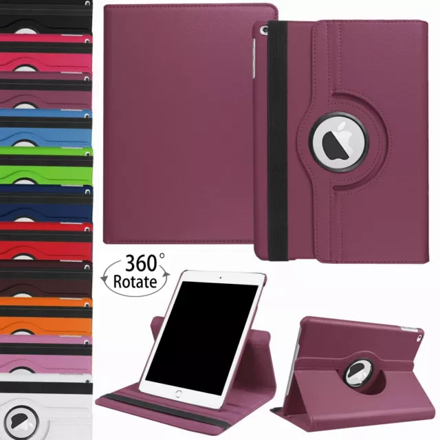 Case For iPad 6th 5th Generation 9.7"360° Rotating Smart Flip Leather Slim Cover