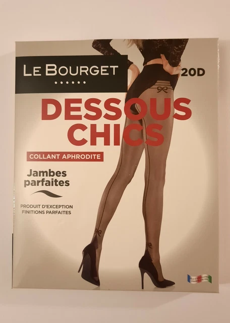 Le Bourget collant Aphrodite dessous chics couture arrière nœuds 20D T2 M noir