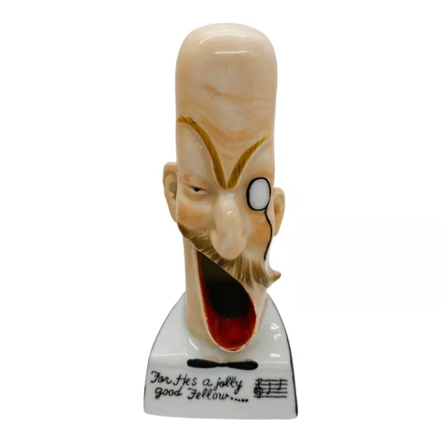 Vintage Schafer and Vater Novelty Singing Head Ashtray Porcelain Sweet Adeline
