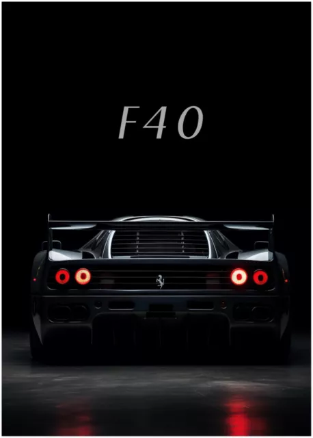 Ferrari F40 - Poster oder Leinwand - Auto Sportwagen Wandbild P321N