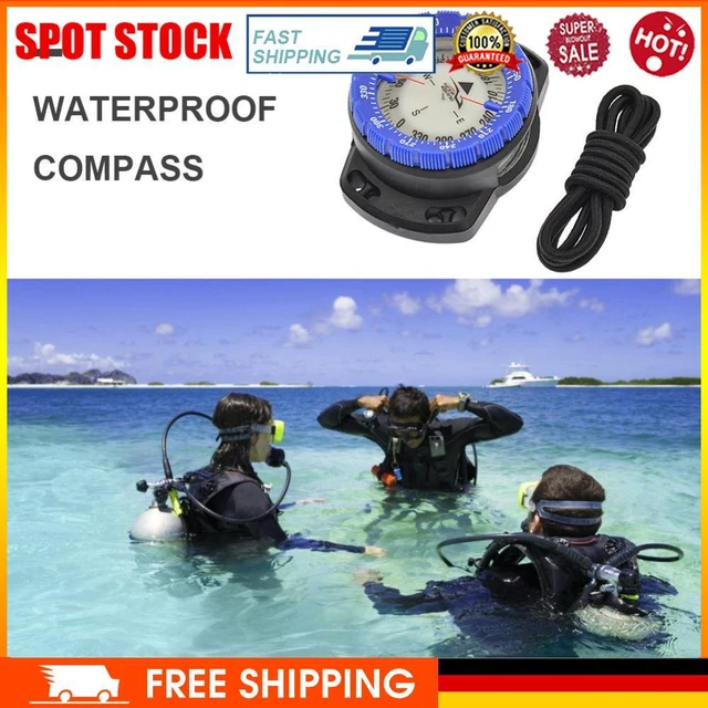 Outdoor-Camping-Kompass, wasserdicht, leuchtend, Unterwasseruhr (blau)