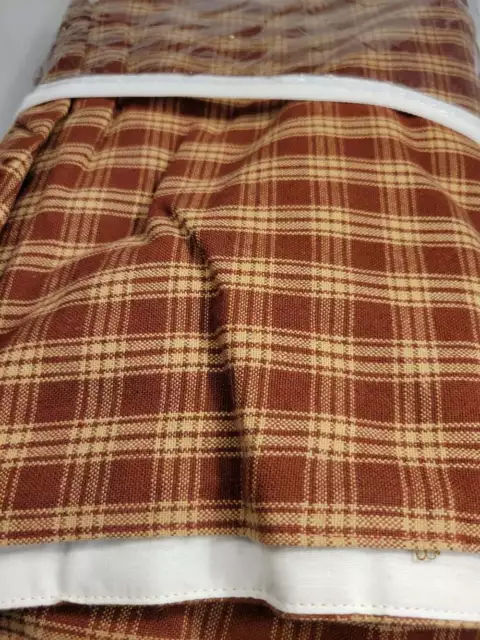 PARK DESIGNS Lined FISHTAIL SWAG STURBRIDGE PLAID WINE New! 3