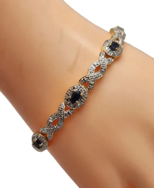 PAJ BB China Black Onyx Textured Gold & Silver Tone Tennis Bracelet