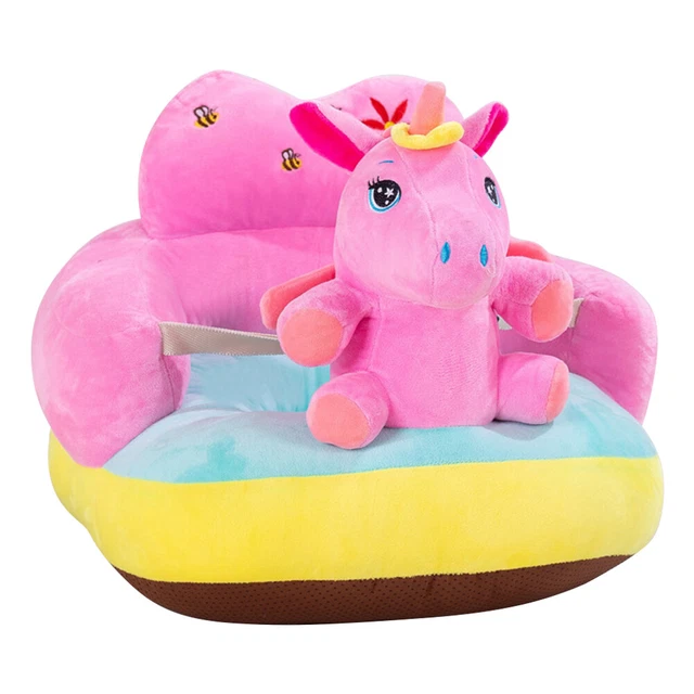 Sofá de bebé con asiento de dibujos animados felpa aprender a sentarse funda de tumbona cubierta de silla (G)