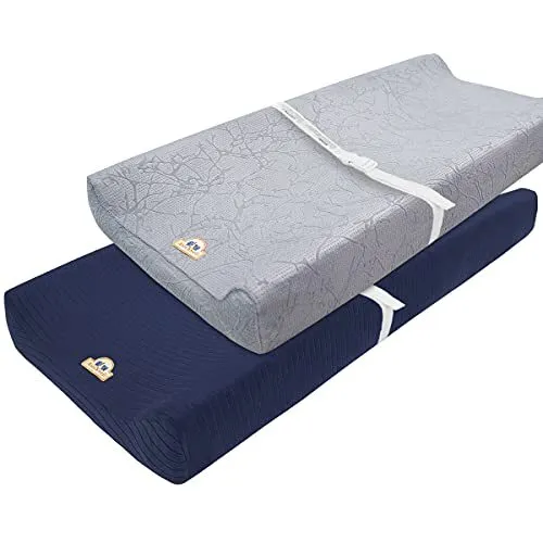 BlueSnail Changing Pad Cover Strechy Ultra Soft Chaning Pad Sheet 2 Pack Gray...