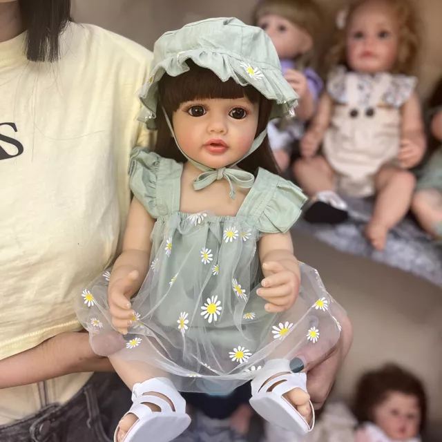 22" 55cm Reborn Doll Toddler Full Silicone Vinyl Cute Girl Anatomically Correct