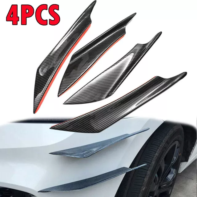 Glossy Carbon Fiber Car Bumper Fin Canard Splitter Diffuser Valence Spoiler Lip