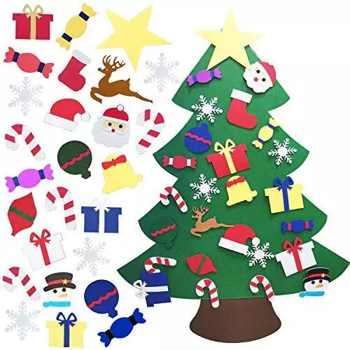 Arbol de Navidad Fieltro, 3.35Ft Árbol de Navidad de Fieltro con 26 Piezas de