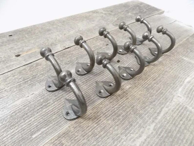 Antique Metal Wall Hooks U shape Restoration Coat Hat Towel Hanging Set of 10