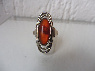 _ Beautiful, old Ring __835 Silver __ Amber __