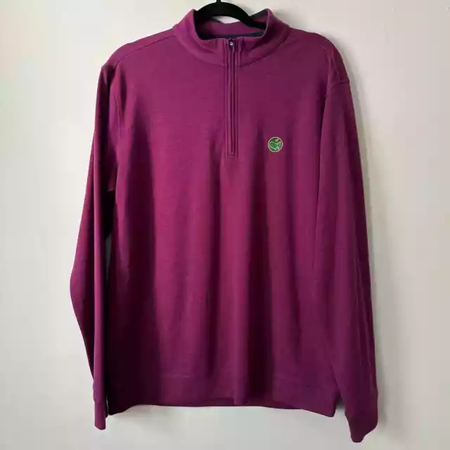 Berckmans Masters 1934 Large Cashmere Blend Berry Purple Quarter Zip Sweater