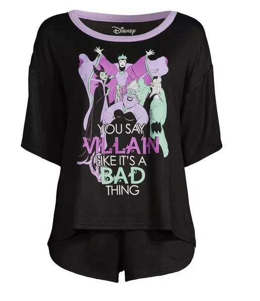 NWT M 8 10 disney maleficent cruella ursula evil queen womens villains pajamas