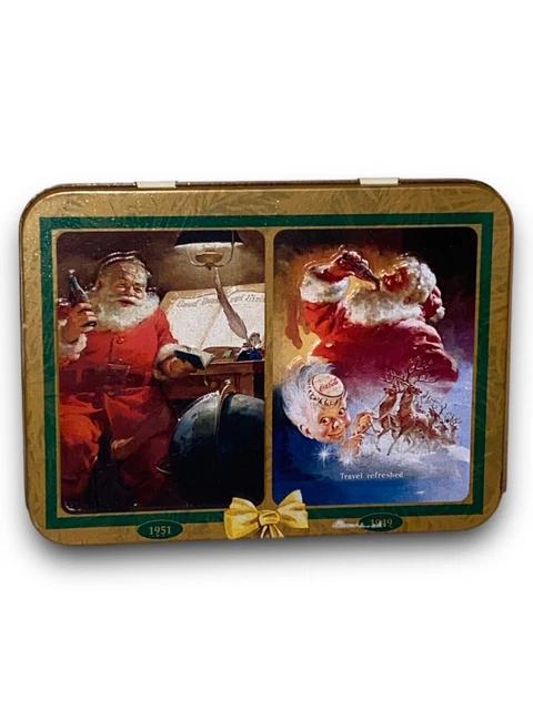 Coca Cola Nostalgic Playing Cards Tin - Two Decks Christmas Santa  1997 New