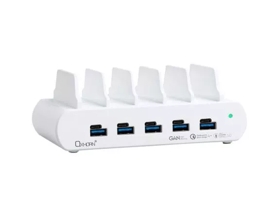 Oxhorn PoverDelivery150W 5 Port (A+C) Fast Charging Dock with build-in rack5 ...