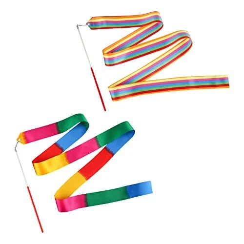 KINBOM 2pcs Dance Ribbon, 78.7 inch Sparkling Dance Ribbon Long Ribbon