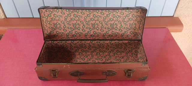 ANCIENNE PETITE VALISE de voyage en carton vintage déco années 40