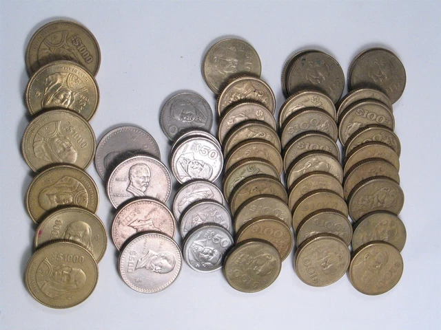 30 Mexico $100 + six $1000 + four $500 + six $50. Various dates & condition.
