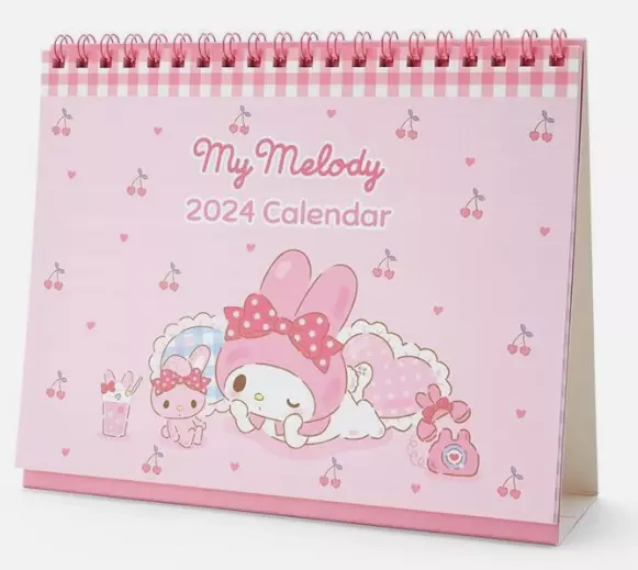 Sanrio My Melody Ring Calendar 2024 with Sticker 7.7"×6.1" From Japan NEW