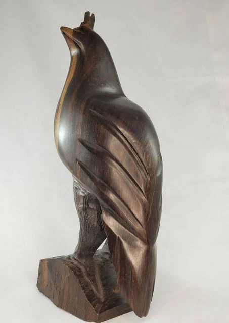 Vintage Ironwood Falcon Hawk Eagle Bird 12" Statue Sculpture Wood Carved Wooden