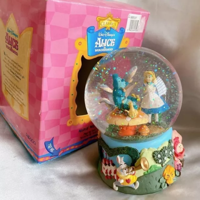 Disney Alice in Wonderland Limited Snow Globe Display Enesco music box