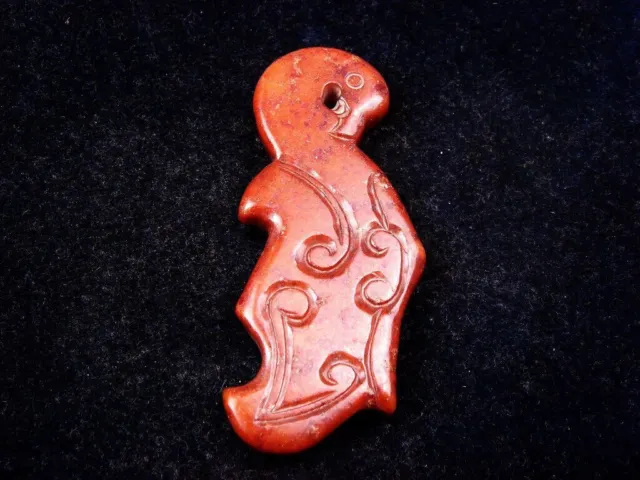Old Nephrite Jade Stone Carved HongShan Culture Ancient Phoenix Bird #03282302