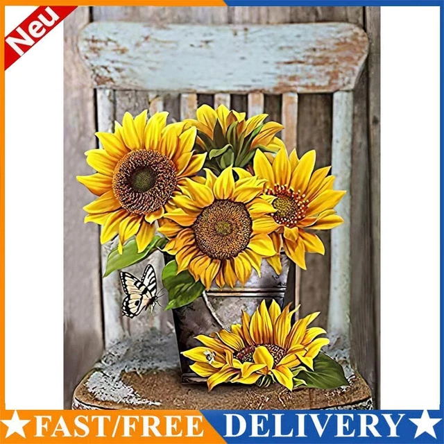 Diamond Painting Sunflower Full Round Drill Picture of Rhinestone DIY Drawing