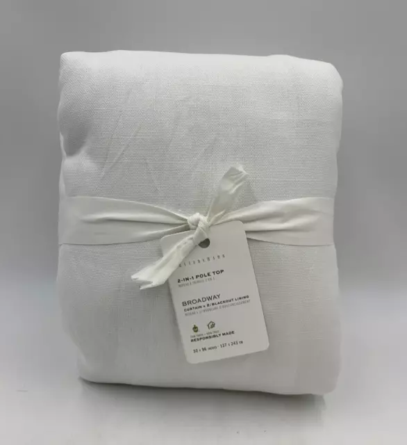 Pottery Barn Broadway Blackout Drape Panel Curtain 50x96" Set Of 2 Ivory #8593R