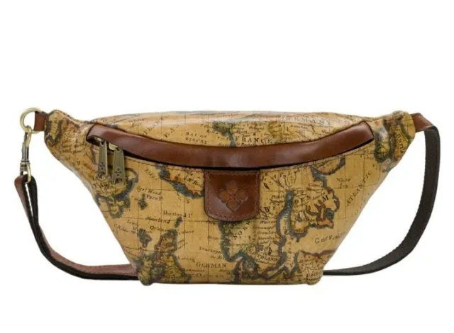 Patricia Nash Cantley Leather Belt Bag-European Map-NWOT