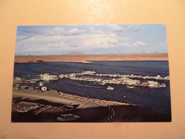 Wahweap Marina on Lake Powell Page Arizona vintage postcard aerial view