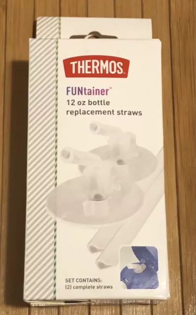 Thermos Replacement Straws for 12 Oz Funtainer Bottle Clear 2 Pk