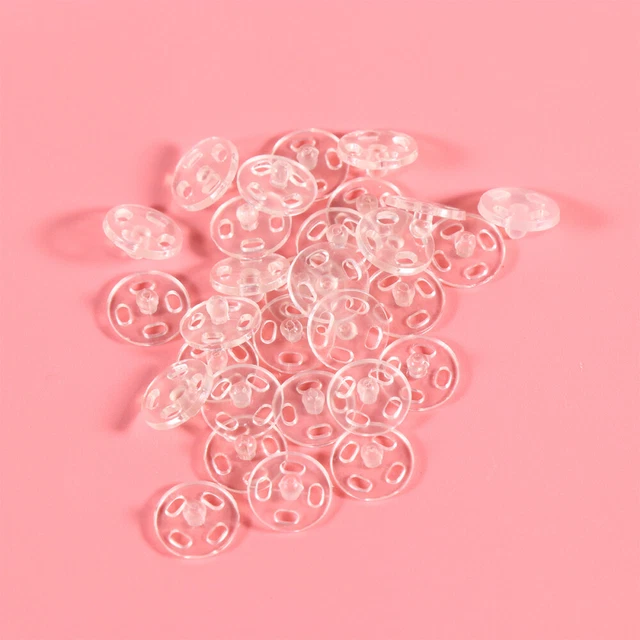 100 Pcs Invisible Snap Buttons Sheer Blouse Kit Fully Transparent