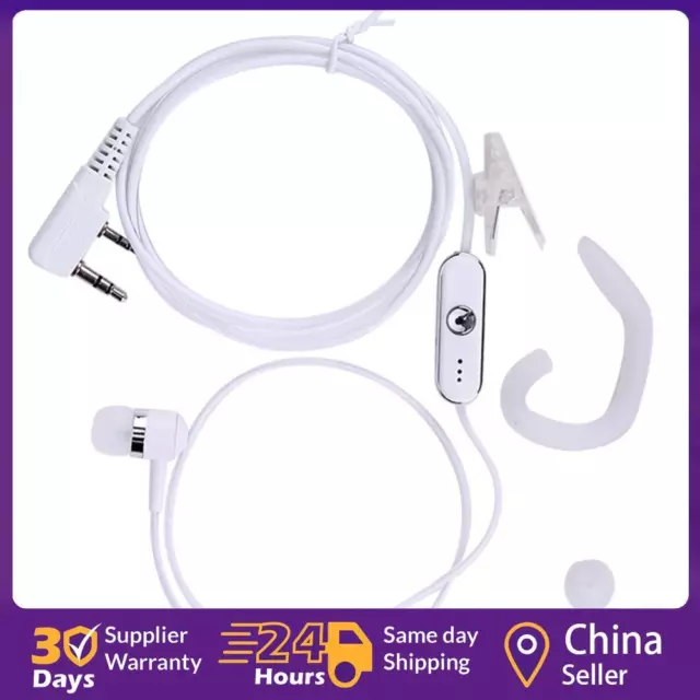 2Pin Sports Earpiece Headset w/ PTT MIC for Retevis Radios White ☘️