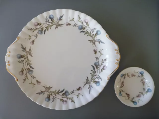 Royal Albert Brigadoon - Bread & Butter / Cake Plate & Butter Pat / Trinket Dish