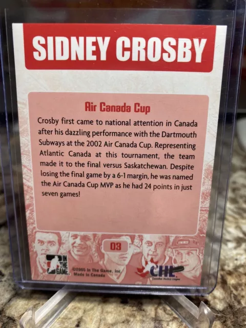 2006-07 In The Game Series Gold SSP Sidney Crosby Rc #3 Air Canada 2