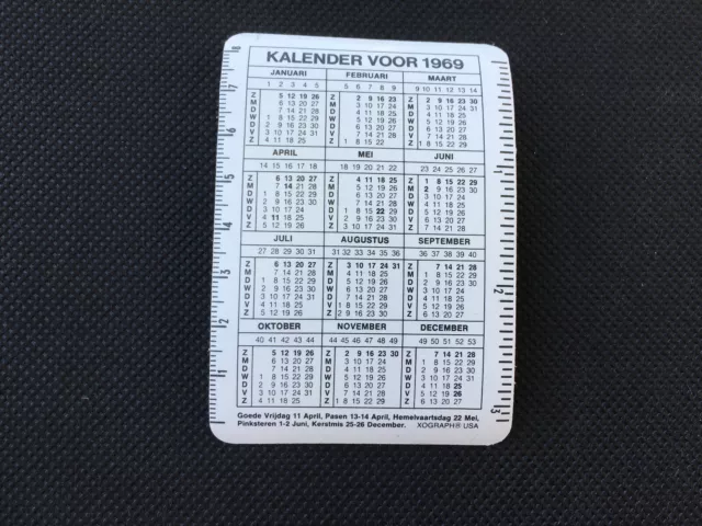 ZAK KALENDER 3D Calendar Card XOGRAPH 1969 ORIGINELE FORD ONDERDELEN 2