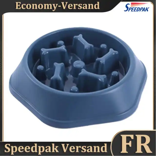 Pet Slow Eating Dish Cat Dog Anti Choking Puppy Feeder Food Bowl (Blue) Hot